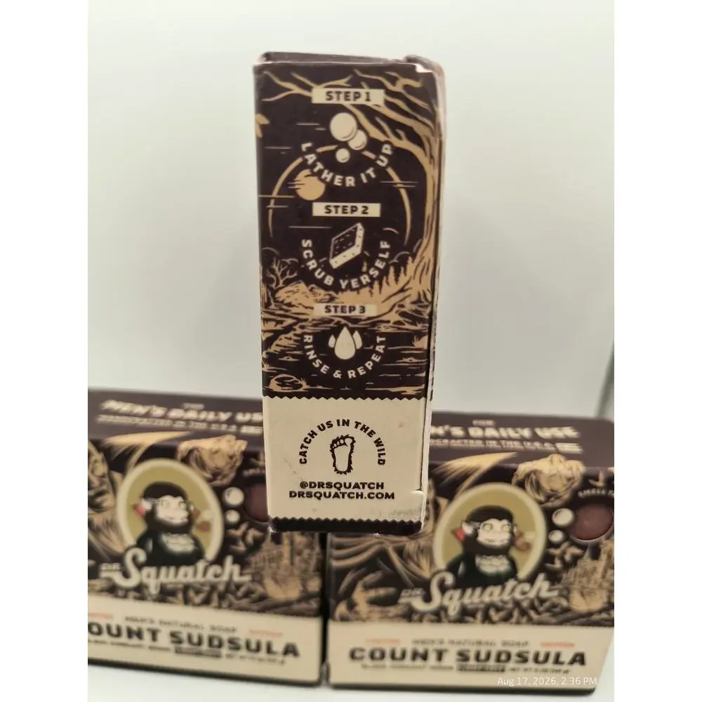 6 Pk Dr. Squatch Soap Count Sudsula Halloween Limited Edition Natural Men's